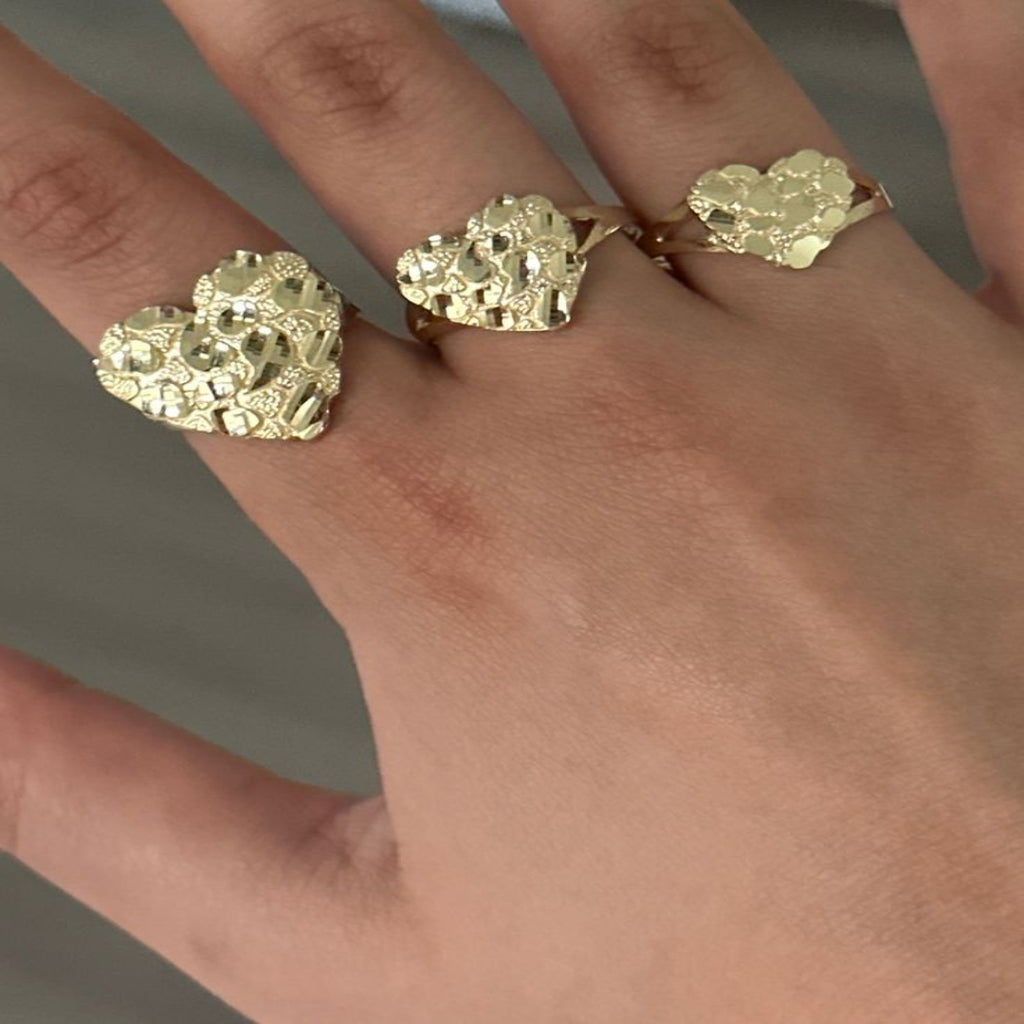 Heart nugget ring
