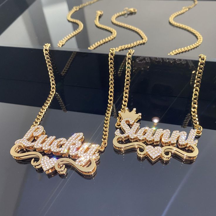 Double Nameplate Necklace