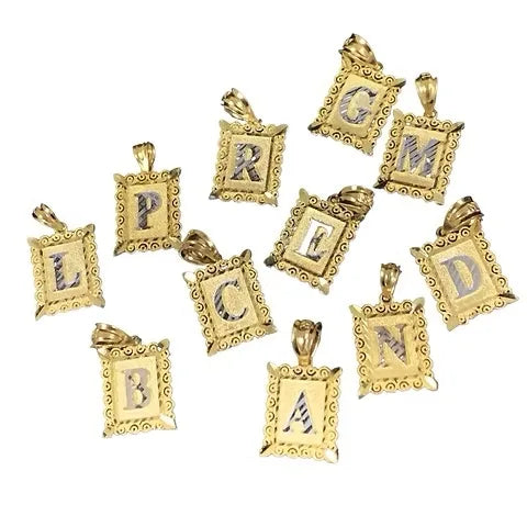 Two-Tone Box Initial Pendant