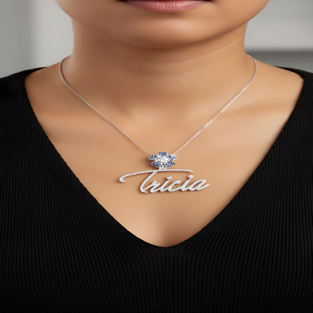 Diamond Nameplate Necklace
