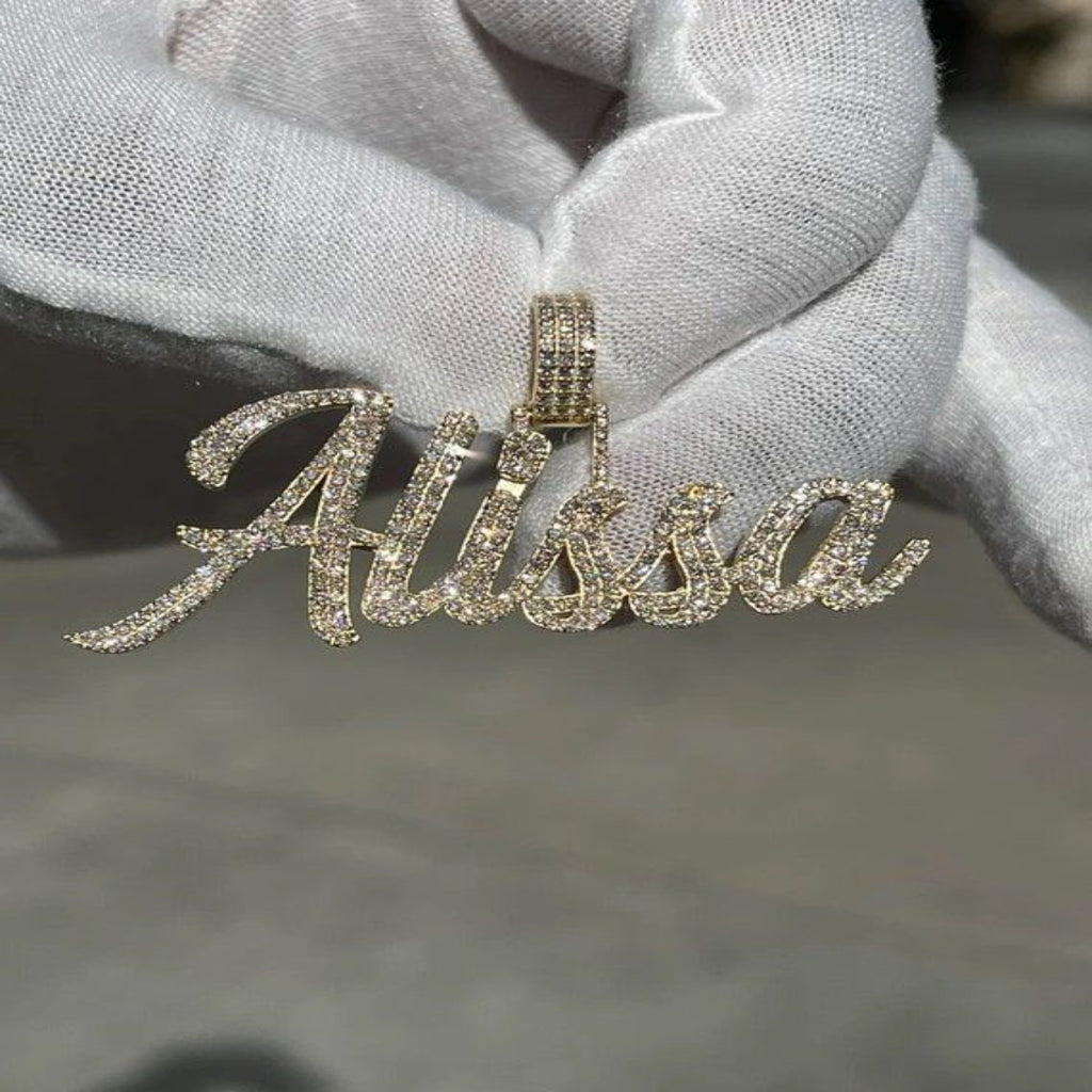 Diamond Nameplate Necklace